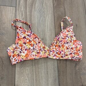 Shade & Shore Floral Bikini Top - Orange, Pink, White